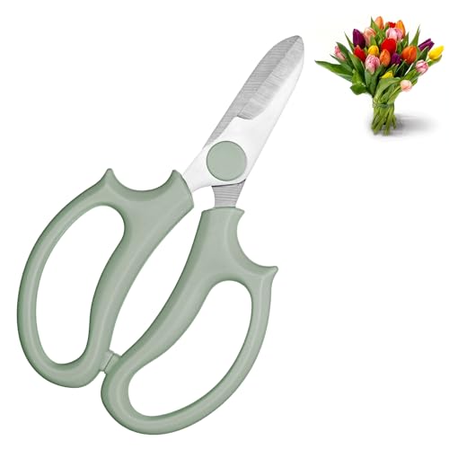 Wanmu Flower Scissors Thickened Stainless Plant Shears Strong Flora Scissors Branches and Leaves Strong Pruner for Flowers Flower Cutting Scissors