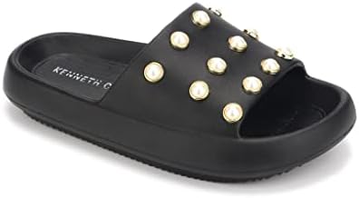 Kenneth Cole Women's Mello EVA Pearl Slide Sandal, Black, 8 | Image 1