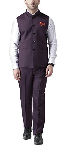 Image of hangup Men's Synthetic Notch Lapel Suit (2BasketTR Purple 44
