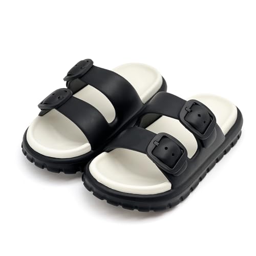rosyclo Cloud Sandals for Women and Men, Pillow House Slippers Shower Shoes Bathroom Indoor Outdoor Slide Sandals, Buckle Adjustable, Ultimate Comfort, Lightweight, Thick Sole, Non-Slip 7