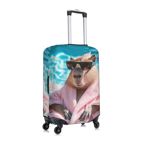 Island Vacation Guinea Pig Luggage Cover Protector Anti-Scratch Washable Fits 18-32 Inch Luggage-Large3