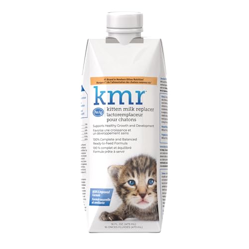 PetAg KMR Kitten Milk Replacer Liquid - 16 oz - Ready-to-Feed Formula with Vitamins for Kittens - Easy to Digest