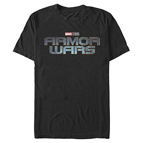T-shirt Marvel Logo Armor Wars pour homme en coton noir confortable