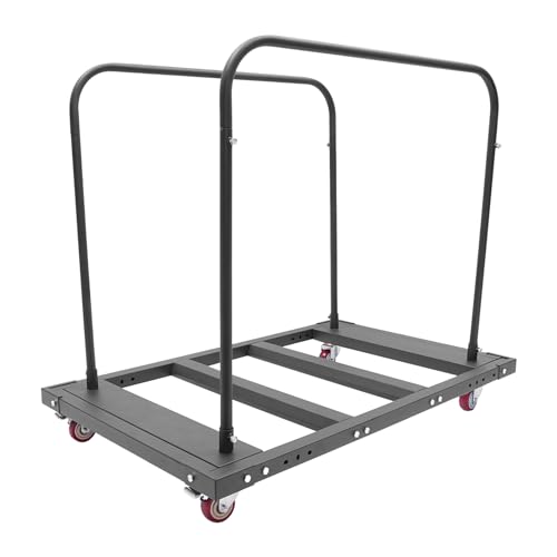 Carretilla plegable para mesas, capacidad 10 mesas, negra
