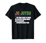 Ju Jutsu Brasilianisches Kampfkunsttraining T-Shirt für Herren - Schwarz, Kurzarm, Unisex, Klein, Klassische Passform, Sportliches U-Ausschnitt Kurzarm T-Shirt