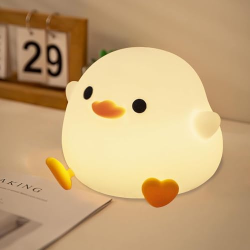 Image of DREAMING MY DREAM Cute Duck Lamp,Do Do Duck Night Light,Silicone Squishy Nursery Bedside Lamp,USB Rechargeable Touch Table Lampfor Bedrooms, Living Room Decor Gift Toy