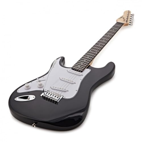 Full-Sized Left Handed Electric Guitar LA Series by Gear4music, Black