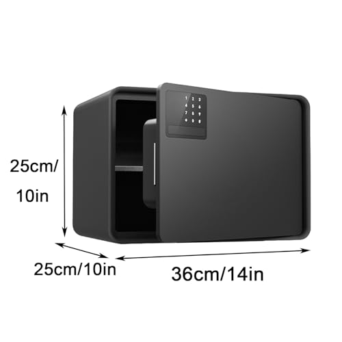 Caja de seguridad digital con sistema de alarma de código y llave, estantes extraíbles, caja fuerte para documentos, dinero, medicamentos, pasaportes y almacenamiento de joyas