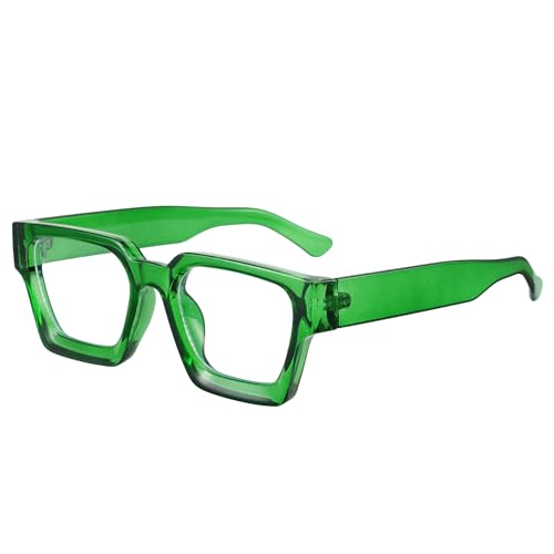 Image of Cyxus 99% Oversized Blue Light Blocking Glasses Women Men Chunky Rectangle Chic Preppy Frame Computer 8143