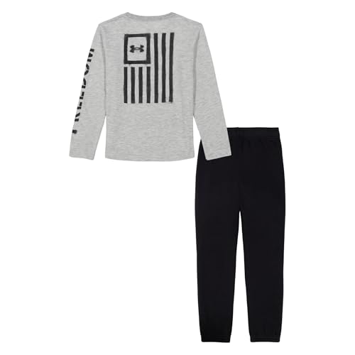 Image of Under Armour Boys' 2-piece Long Sleeve T-shirt and Fleece Pants Set, Outdoor Collection