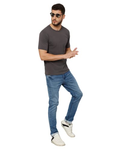 Image of T-Shirt for Men - 100% Cotton Casual T-Shirt | Half Sleeve, Round Neck 4 Way Stretch Fabric | Slim Fit T-Shirt