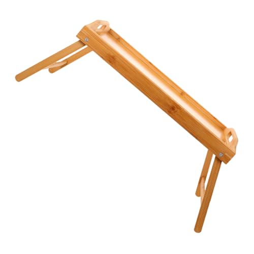 BESPORTBLE Space-Saving Folding Desk Bed Tray Table Natural Wood Lap Table for Laptop Writing Breakfast