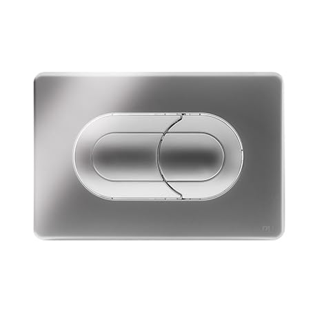 Plaque saline double chrome brillant commande de chasse d'eau WC