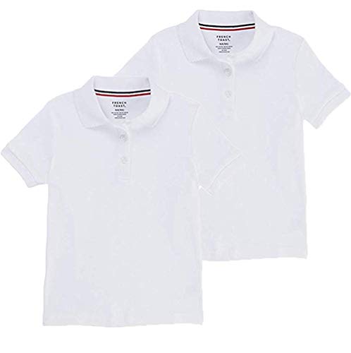 French Toast Kid Girls Short Sleeve Polo Shirt 2 Piece Set Size Small (6/6X) Color White
