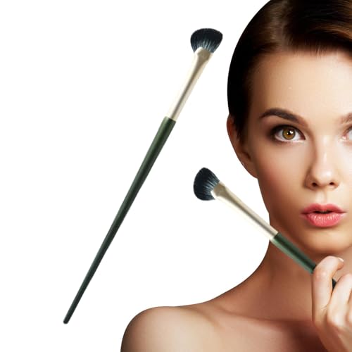 Cepillo de maquillaje en forma de abanico, cepillo de sombra nasal medio abanico,Cepillo de sombra nasal en forma de medio abanico | cerdas debajo de los ojos Rubor Cepillo oblicuo Cepillo resaltador