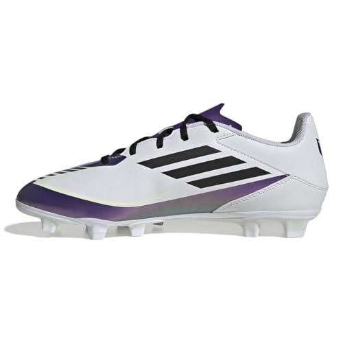 Image of Adidas x Messi Unisex Adult F50 Club FxG Messi Football Shoes Synthetic Upper with Leather Forefoot /Firm Ground Outsole All Season, 12 UK, White