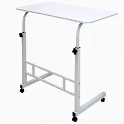 MESA NOTEBOOK RODINHAS ALTURA AJUSTAVEL HOME OFFICE MULTIFUNCIONAL COMPUTADOR ESCRIVANINHA SALA (BRANCO)
