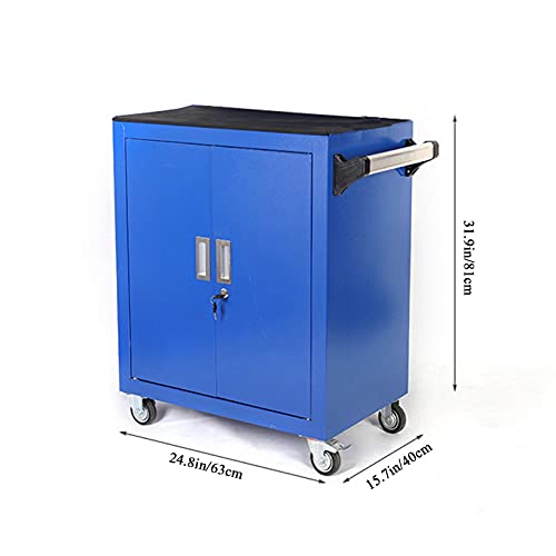 Bderkz Tool Chest Heavy Duty Cart Steel Rolling Tool Box with Lockable Doors, Perfect Organizer for Automotive Tools (Red) (Color : Black) - Image 3
