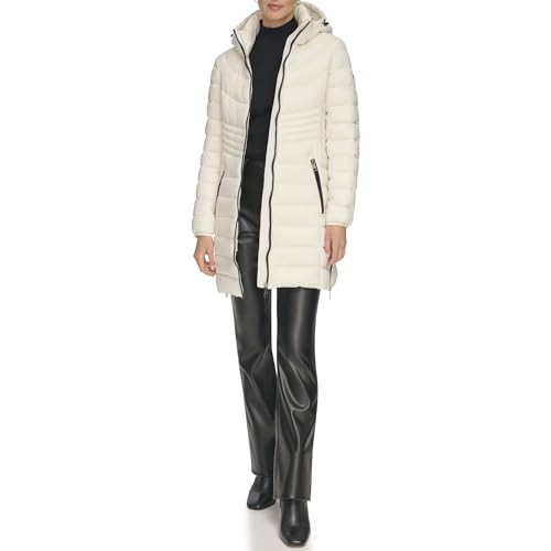 Tampon Femme DKNY Fermeture Éclair Avant Manteau Matelassé Veste Hiver