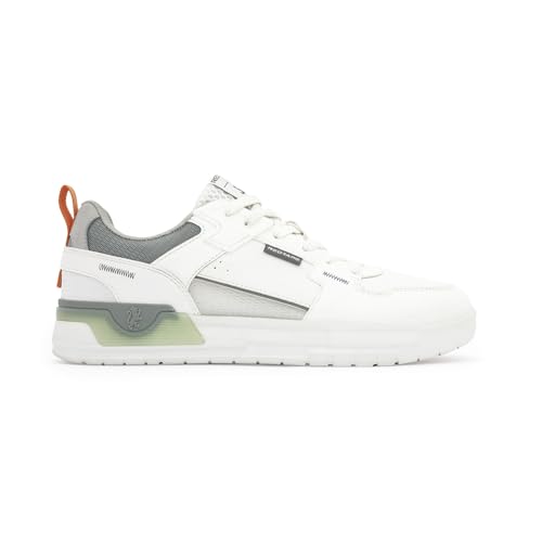 Image of Red Tape Men's Sneakers White Grey Pu Mesh Round Toe Lace-Up