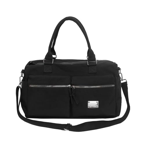 Sac de sport nylon noir fitness étanche grand volume et poignée