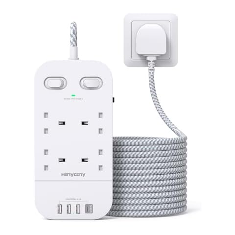 HANYCONY 8-IN-1 Power Strip with USB Cover