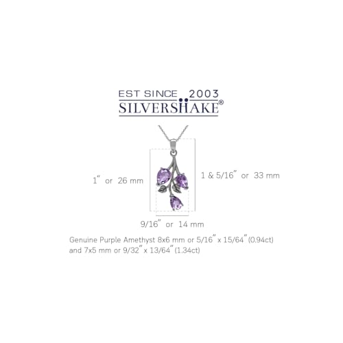 Silvershake Pear Shape Birthstone Gemstone Antique Finishing 925 Sterling Silver Leaf Vintage Inspired Pendant with 18 Inch Chain Necklace Jewelry for Women3