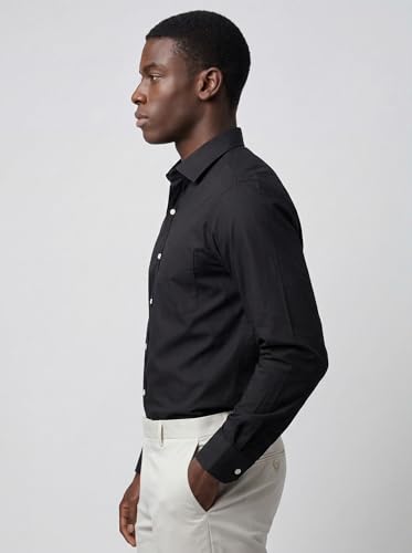 Image of INKAST Men's Cotton Blend Plain Formal Shirt | Full Sleeves Solid Shirts| Straight Regular Fit | Office and Regular Wear