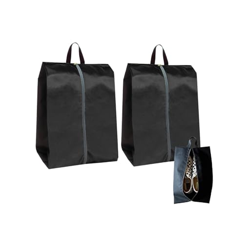 シューズバッグ 2個入り 防水防塵防臭 超軽量 シューズケース 小物入れ 靴入れ袋 スポーツ ゴルフ 収納袋 男女兼用 家用 旅行 出張 スポーツ シューズ入れ 靴収納ケース スニーカー 携帯便利 -ブラック