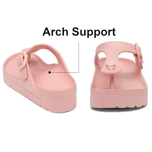 Image of TIKVAW Women's Platform & Wedge Sandals with Arch Support for Woman Slides Comfort Lightweight Outdoor Slippers Ultra Cushion