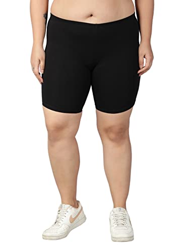 Plus Size Cotton Lycra Streatchable Cycling Shorts for Womens