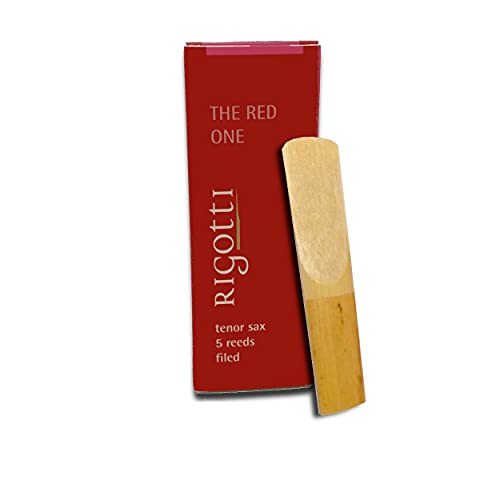 RIGOTTI Boîte de 5 anches pour Saxophone Tenor - Force 2,5 Medium - Gold Classique - The RED ONE - Qualité supérieure - Issues de roseaux naturels cultivés et séchés au soleil de Provence en France Cover
