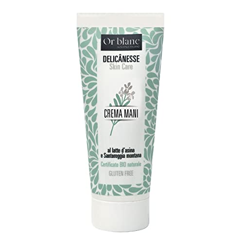 Crema mani bio al latte dasina e olio di santoreggia montana, altamente idratante ed emolliente, protettiva e rigenerante, 100% naturale biologica 100 ml.