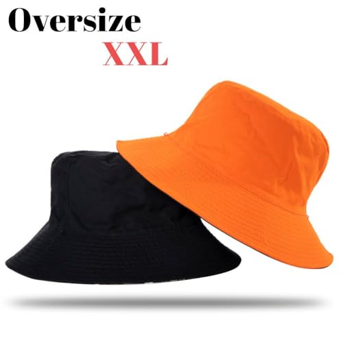 Image of Oversize XXL Bucket Hat Reversible Extra Large Sun Hat Big Head Wide Brim Fishing Hat for Men Women