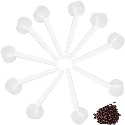 White Plastic Measuring Spoons Scoop - 10pcs 5g White Milk Powders Spoon Small Tablespoon Teaspoons for Dry and Liquid Spices Jars