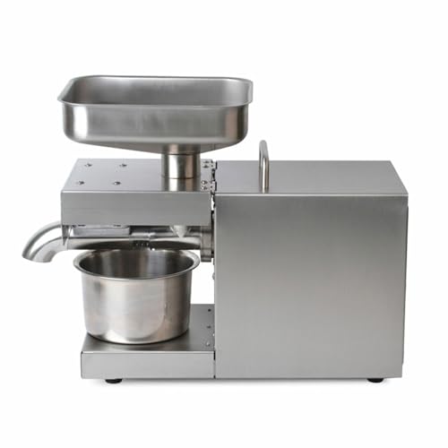 Presse à huile électrique en acier inoxydable 600 W, machine de moulin à huile, presse à huile végétale, pressée à froid et à chaud, facile à nettoyer, pour un usage commercial et domestique