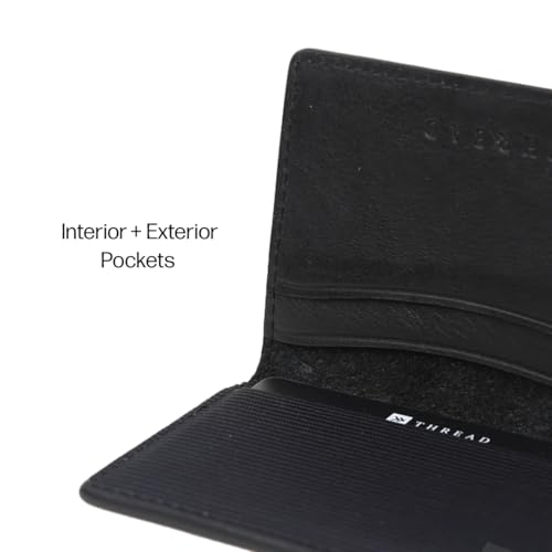 Image of Thread Wallets RFID Blocking Slim Leather Bifold Wallet with Card Protection (Black)