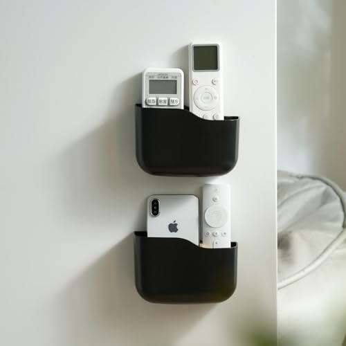 LINFIDITE Adhesive TV Remote Control Holder Wall Mount TV Holder Wall Remote Control Caddy Storage Organizer Universal Controller Stand Box (For 2 Or 3 Remote Controls–Black–Quantity2 - Cosy Home Interiors LINFIDITE Adhesive TV Remote Control Holder Wall Mount TV Holder Wall Remote Control Caddy Storage Organizer Universal Controller Stand Box (For 2 Or 3 Remote Controls–Black–Quantity2 - Image 8