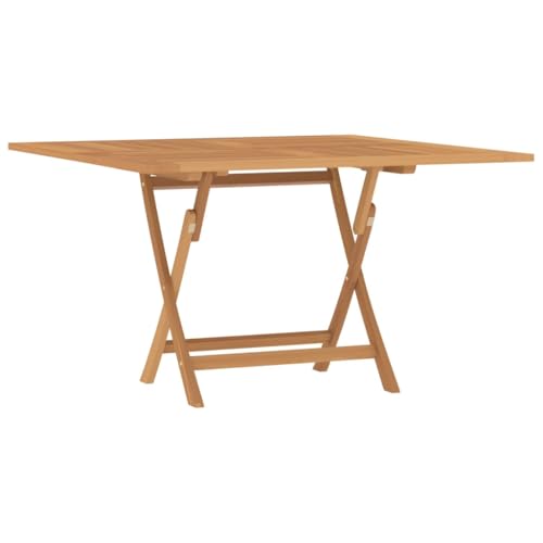 vidaXL Tavolo da Giardino Pieghevole Grigio 110x110x75cm Massello Teak