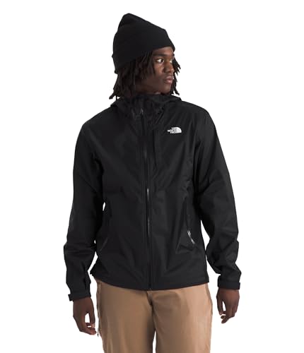 The North Face Men's Alta Vista Rain Jacket - Waterproof, Breathable, Weather Ready Hood, Zip Chest Pocket, TNF Black-NPF, Large
