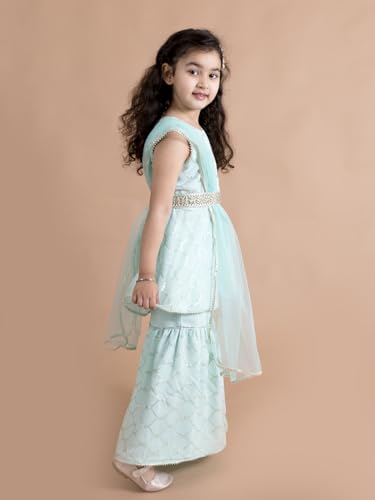Image of Pspeaches Girl's Polyester Regular Kurta & Sharara
