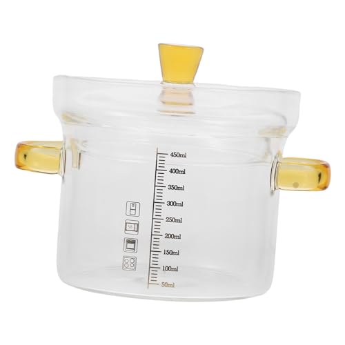 Mipcase 耐高温ガラス蒸し器ボウル 蓋付き キッチン食器 スープやデザートに 多用途収納容器 家用レストラン対応