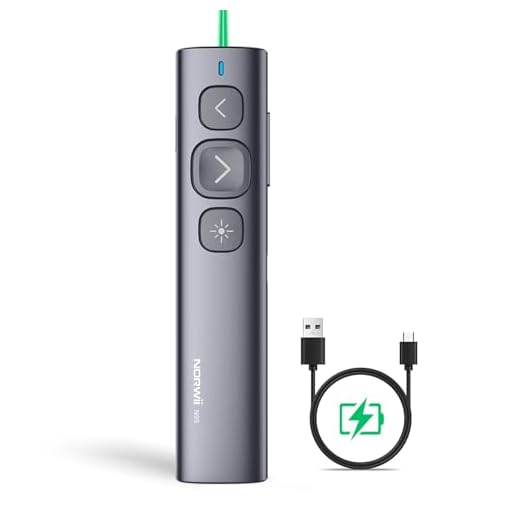 NORWII N95 Green Light Pointer, 330 FT Long Control Range Designed for Large Occasion, Rechargeable Wireless Presenter Remote Presentation USB PowerPoint PPT Clicker for Mac, Laptop, Computer