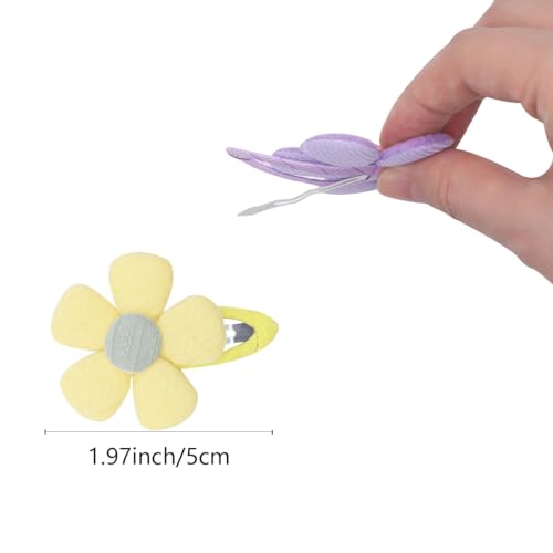 10 piezas de broches florales coloridos para niñas miniatura 3