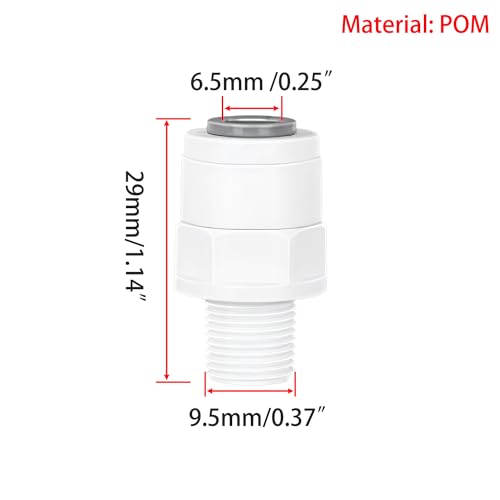 Qrity RO Water Filter Fitting, 1/4" Male to 1/4 Inch Quick Coupling + 1/8" Male to 1/4 Inch Quickfit Connector - Image 3