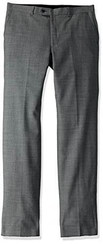 Palm Beach Men's Sam Flat Front Sharkskin Dress Pants, Black/Grey, 40W Regular