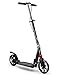 Uooeg-F Scooter a Due Ruote City Kick Pieghevole per Adulti e Ragazzi/Scooter con Doppia Sospensione e Freno/mozzo Ruota Grande (Nero)