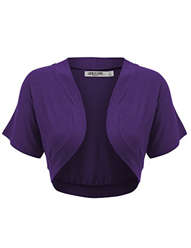 Image of Lock and Love Women's Versatile Open Front Lightweight Short Sleeve Bolero Shrug