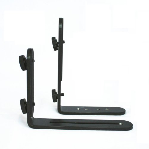 Universal Black L-Shaped Bracket Holder/Mount for Flash Speedlite & Digital Cameras Two Piece Set