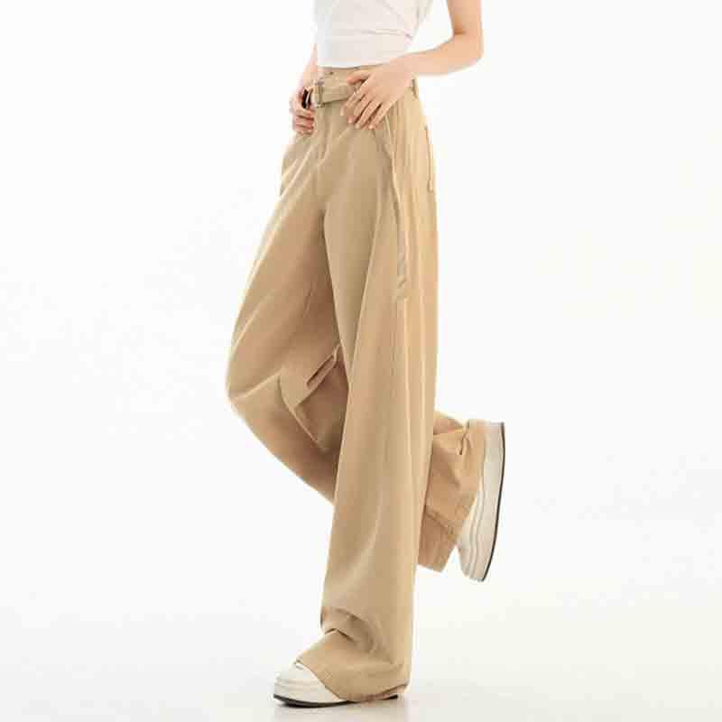Women's Retro Waistband Wide Leg Pants Straight Leg Hanging Casual Pants high Waisted Jeans for Women4